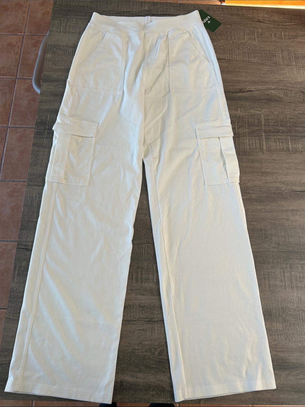 HALARA White Wide-Leg Cargo Jumpsuit Pants Medium Tall